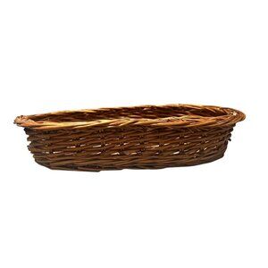 Vintage Handwoven Oval Wicker Basket For Storage & Decor